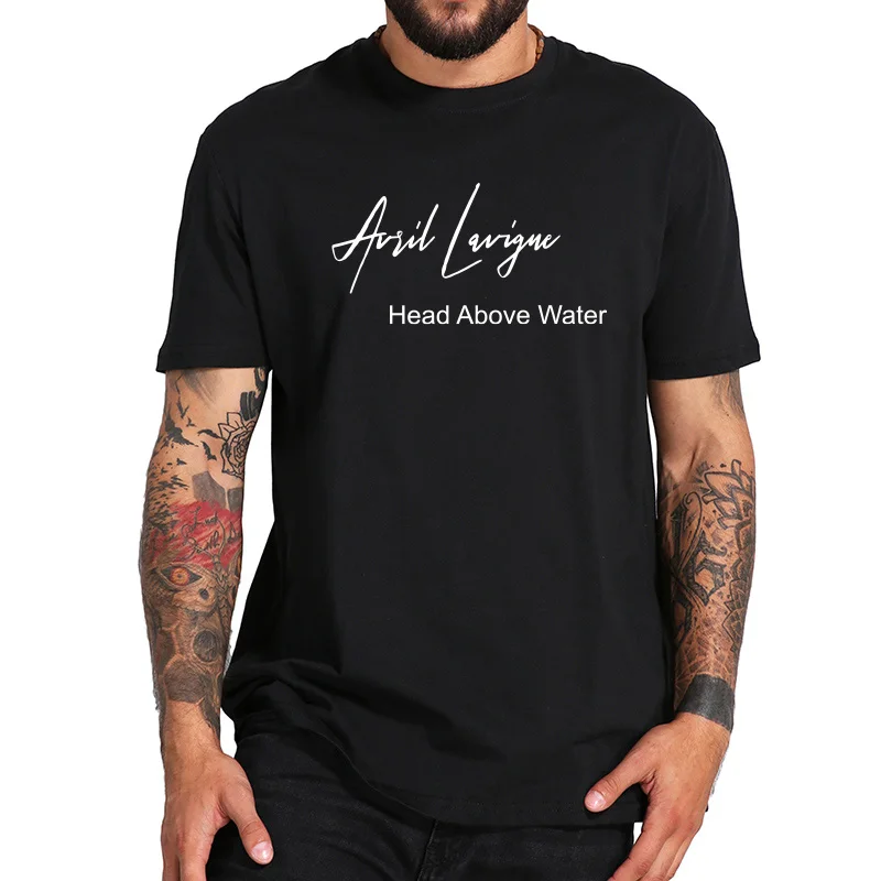 Футболка с надписью Head over Water Аврил Лавин новый альбом Camiseta Gift 100% хлопок круглым