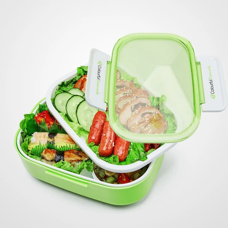 MICCK Алмазный Ланч-бокс, термо-бокс Bento box, контейнер для хранения продуктов, с чашей для супа, посуда для детей, студентов, взрослых