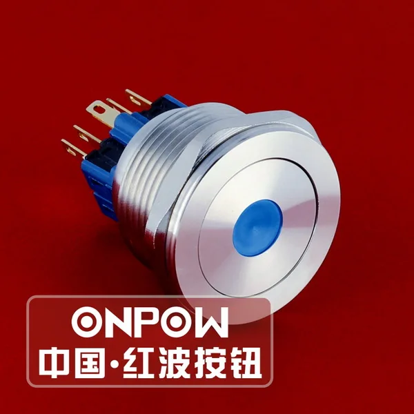 ONPOW 28 мм 12 В 24 36 1NO1NC IP65 мгновенный точечный светящийся кнопочный переключатель из