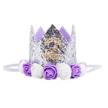 

Number 1/2/2018 Princess Crown Headband Girl Boy Birthday Party Decoration Gift Baby Shower Supplies baby photo props S05