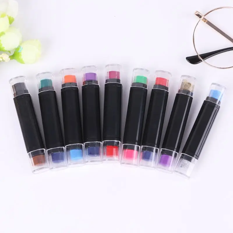 

1 Set Double Color Ink Pad Pen Rubber Stamps DIY Scrapbooking Inkpad School Supplies New