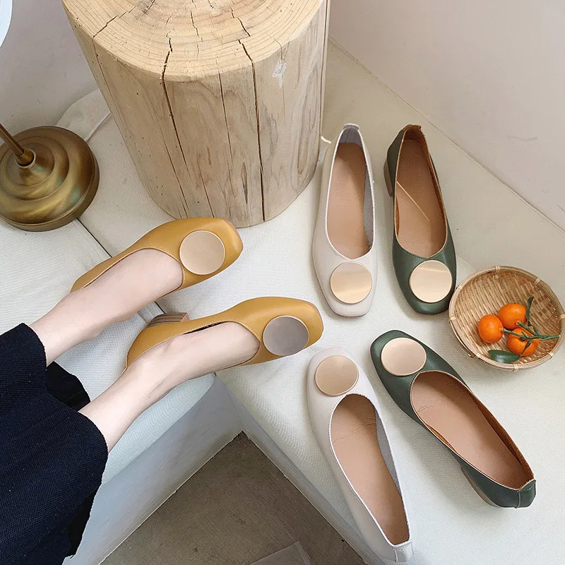 

Vabadus Casual Women Pumps Square Toe High Heels Spring Autumn PU Leather Lady Slip On Comfort Glove Shoes Woman Size35-40 yd722