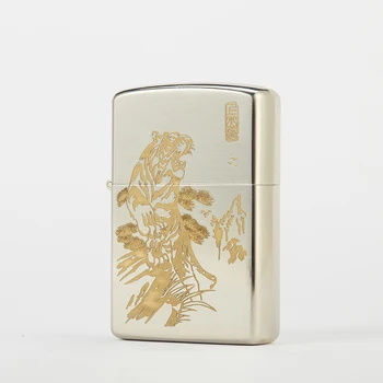 

Chief Brand Gasoline Lighter Brass Material Oil Petrol Refillable Cigarette Lighter For Smoking Flint Fire