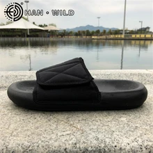 Kanye West/тапочки мужские уличные крюк для тапочек и петель без шнуровки на толстой подошве сандалии на плоской подошве chaussure homme удобные вьетнамки