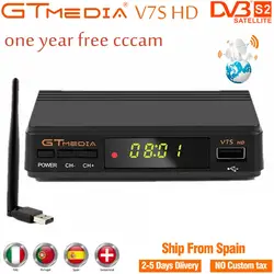 Full HD 1080 P DVB S2 спутниковый прием ТВ Freesat V7 hd с usb Wi-Fi dongle поддерживает YouTube 1 год Cccam Клайн от Freesat v7s