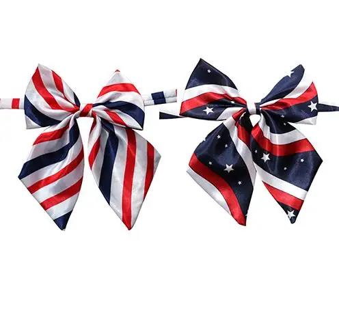 

50PC/Lot Pet Dog Bow Ties Red/White/Blue Stripes Dog Bowties for 4th July Dog Neckties Dog Accessories
