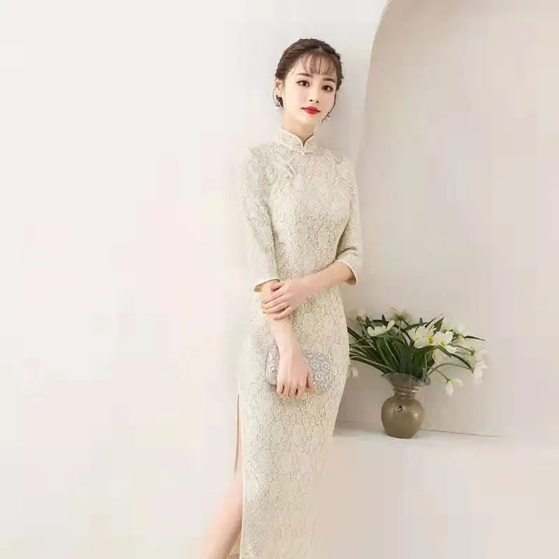 grade Robe De blanc Vêtements Cheongsam Broder Haute Mariée noir Carburant Conduites Chinois Verstand Rouge Sport Traditionnel vert Charme BUpggydq1