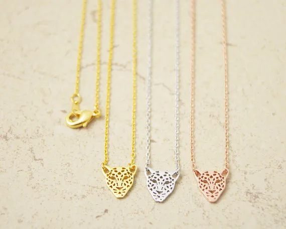 2014-Fashion-18k-Gold-Silver-Pink-gold-Leopard-Face-Necklace-Free-Shipping (2)