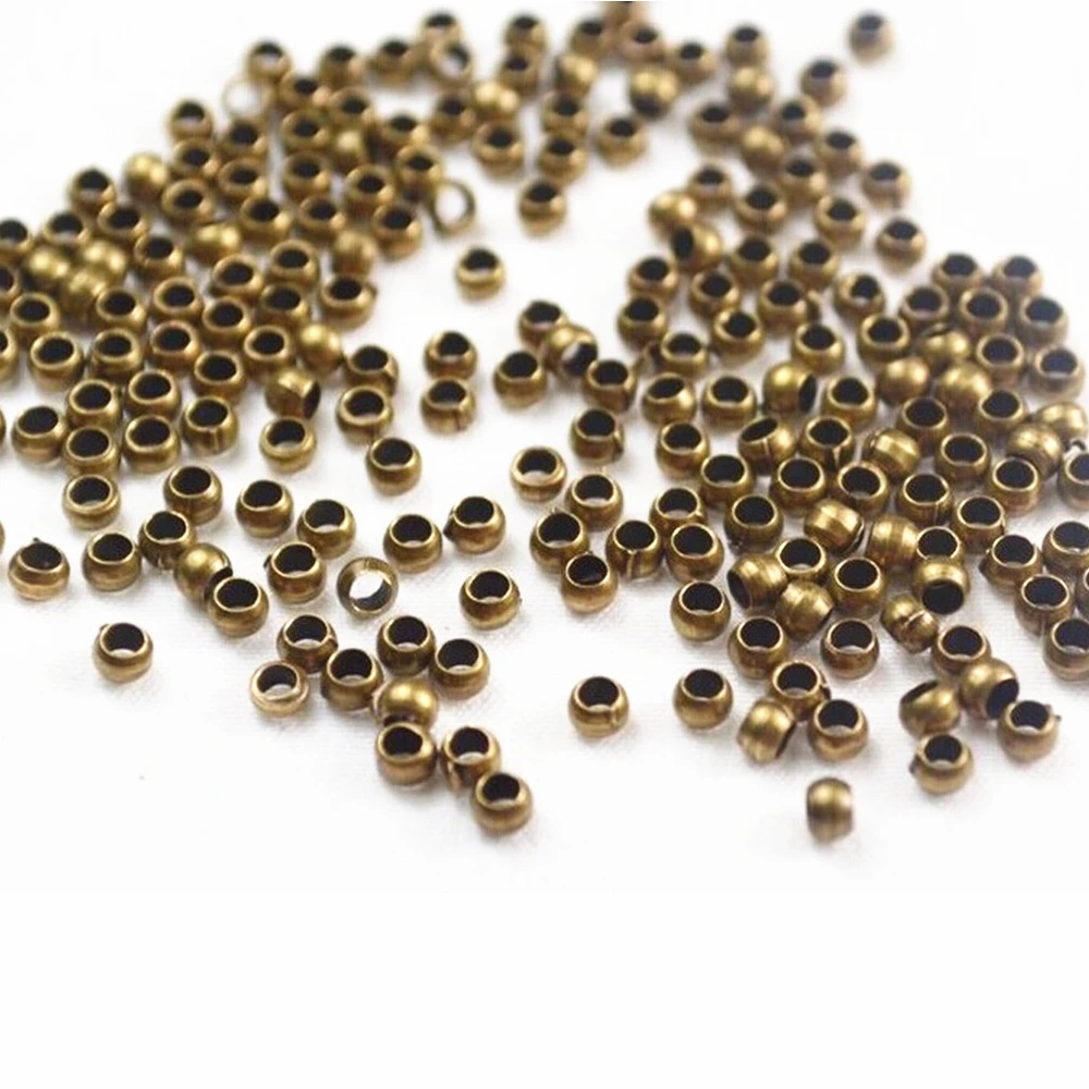 GHRQX Hot sell 300 pcs 3 mm Crimp End Beads Jewelry Clasp Jewelry
