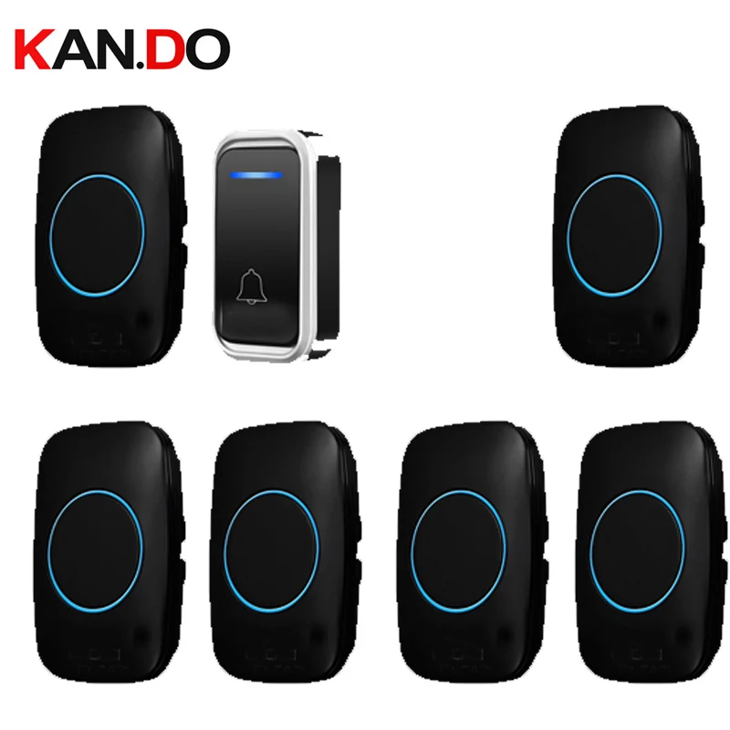 black bell kits 6 receivers option wireless door bell set by 110 220V