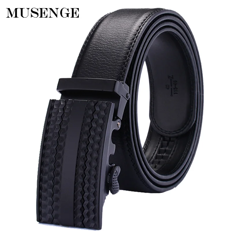Мужской кожаный ремень Musenge дизайнерский роскошный автоматический ремень|mens belts