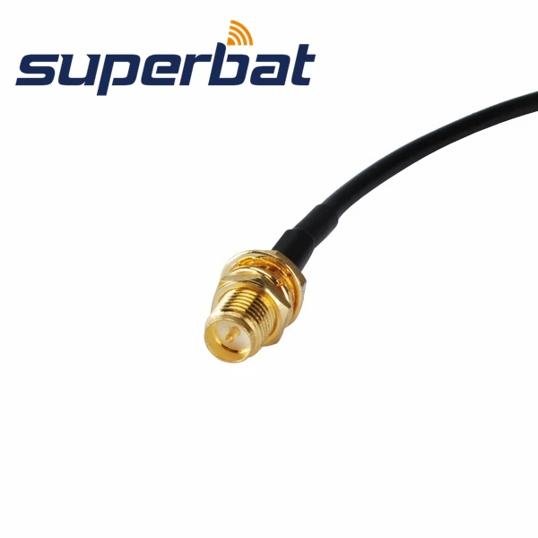 Superbat RF коаксиальный кабель F разъем со штекером для RP-SMA женский(шип) прямой прижим RG174 15 см соединительный кабель в сборе