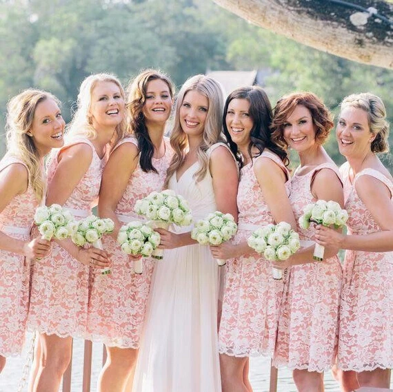 Pastel Pink Bridesmaid Dresses