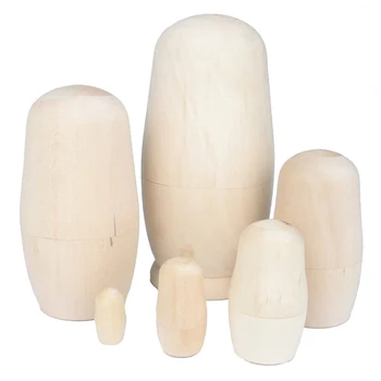

Russian Nesting Doll 6set Blank Matryoshka Matreshka wood Unpainted make own