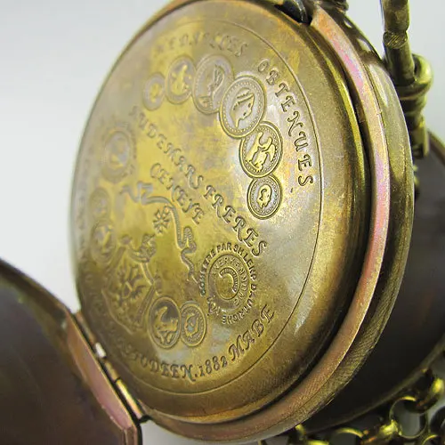 Old 100% Antique Double Cover Tourbillon MoonPhase  Mens Mechanical Pocket Watch