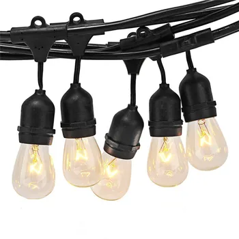 

Thrisdar 10M Commercial Grade Outdoor LED String Light with 10PCS S14 Edison Bulb Wedding Holiday Party Cafe Bistro Fairy Light
