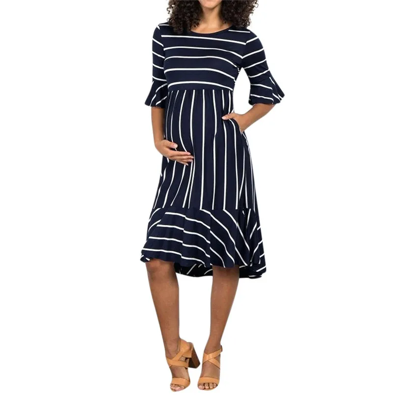 Maternity clothes 2019 summer new Casual Women Maternity Dresses Mother Summer Vestidos Nursing Pregnants Dress (8)
