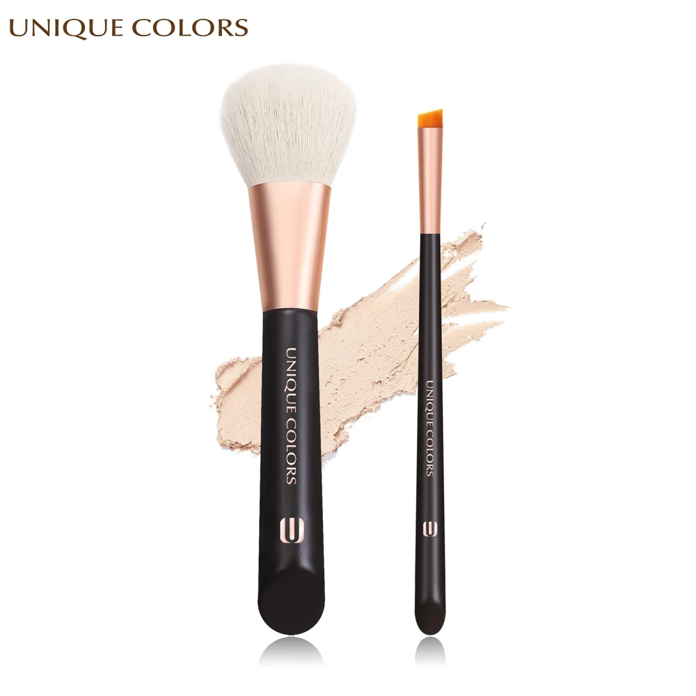 

UNIQUE COLORS 2Pcs/Set Makeup Brush Face Powder Eyebrow Brush Blending Eye shadow Blush Foundation Cosmetics Tools Make Up Brush