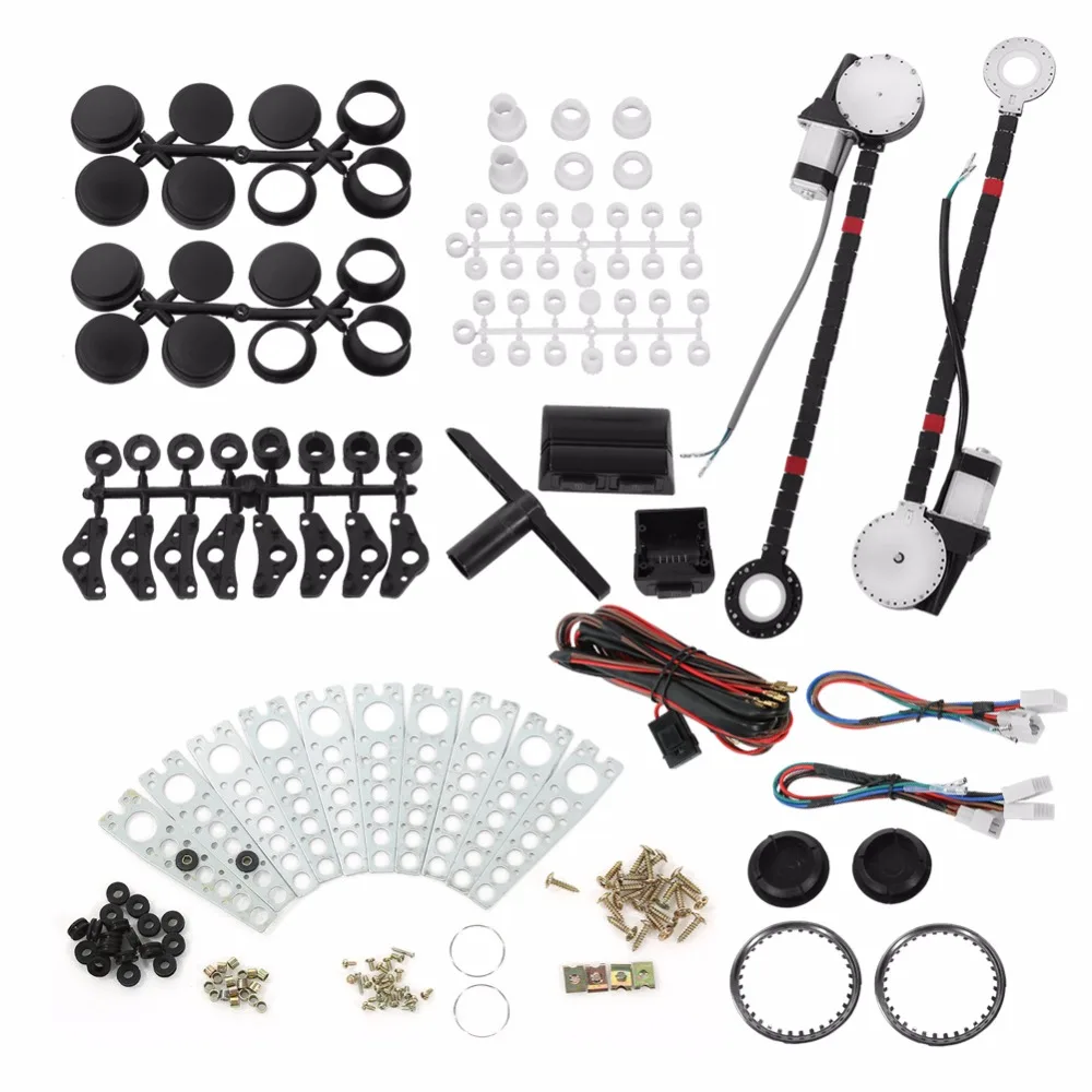 

Universal Power Window Kit 12V Car Electric Power Window Lift Regulator Conversion Kit for 2 Door Car Truck SUV