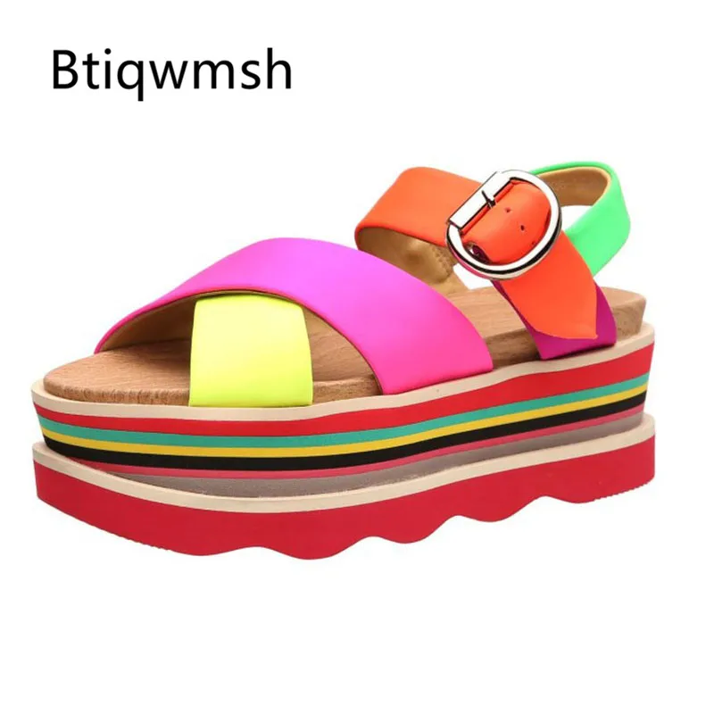 rainbow color sandals womens
