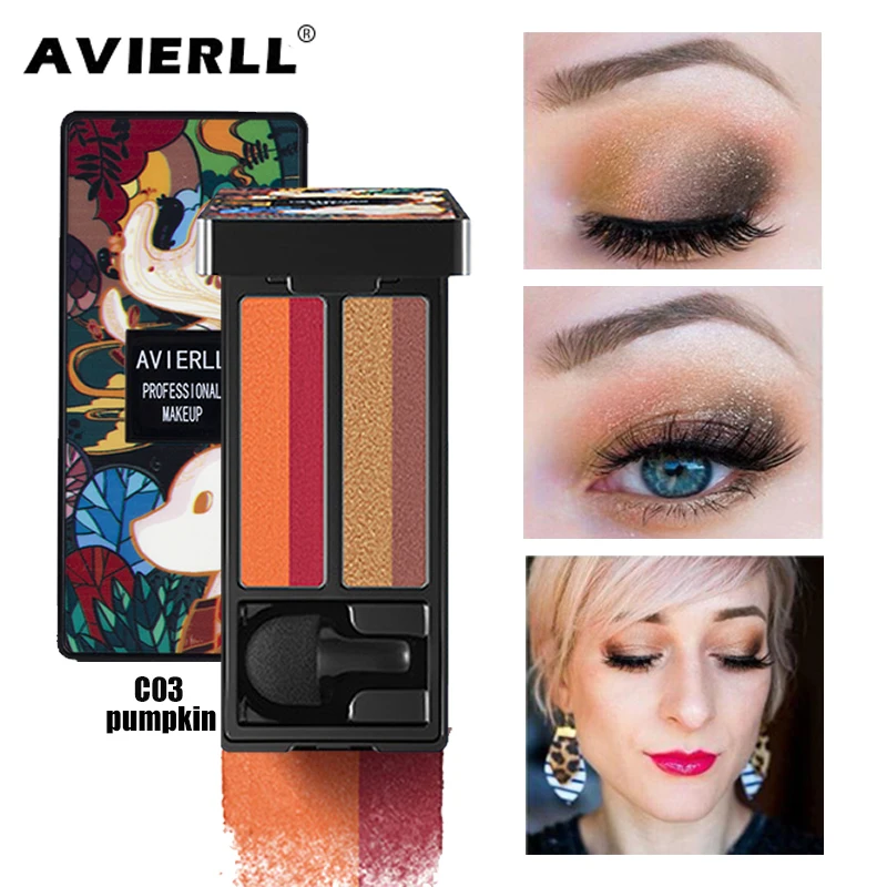 

2018 NEW Lazy Eyeshadow Fashion 4color/set Makeup Palette Shimmer Glitter Matte Eyeshadow Waterproof Long lasting Eyeshadow