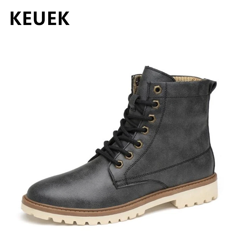 

Spring Autumn Men boots British style Vintage Outdoor tooling shoes Large size Lace-Up Ankle Desert Boots 033