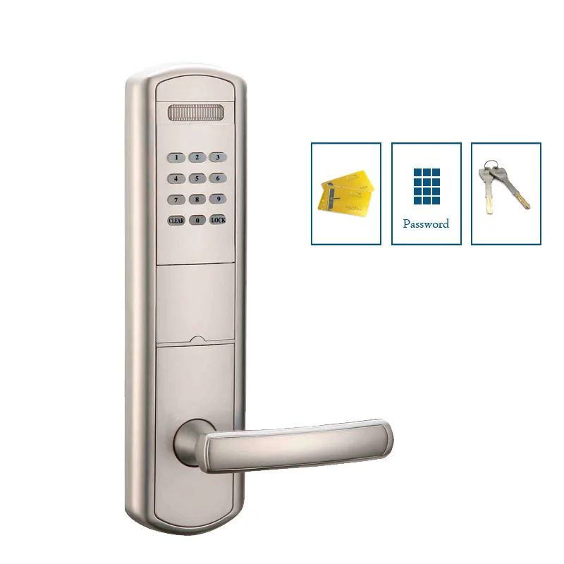 

Numeric keypad door lock electric keyless entry lock with ID card reader