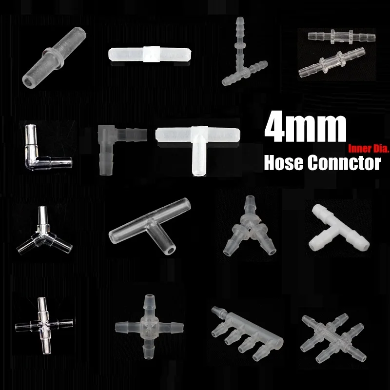 

50pcs Inner 4~5mm Hose Connector Aquarium Fish Tank Air Pump Pipe Fittings Silicone Tube Garden Irrigation Pipe Pagoda Joints