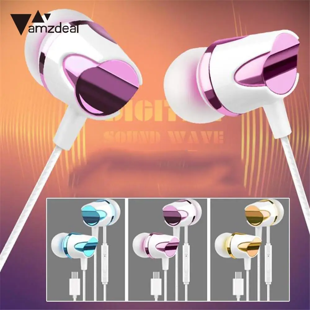 

amzdeal High Quality HiFi Type-C Stereo Headphone Earphone Headset In Ear with Mic Microphone for Letv Le Mobile Phone