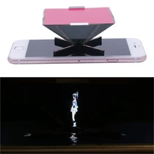 3D Holographic Projector Mini Pyramid Display Stand For 3 5 6Inch Smartphone