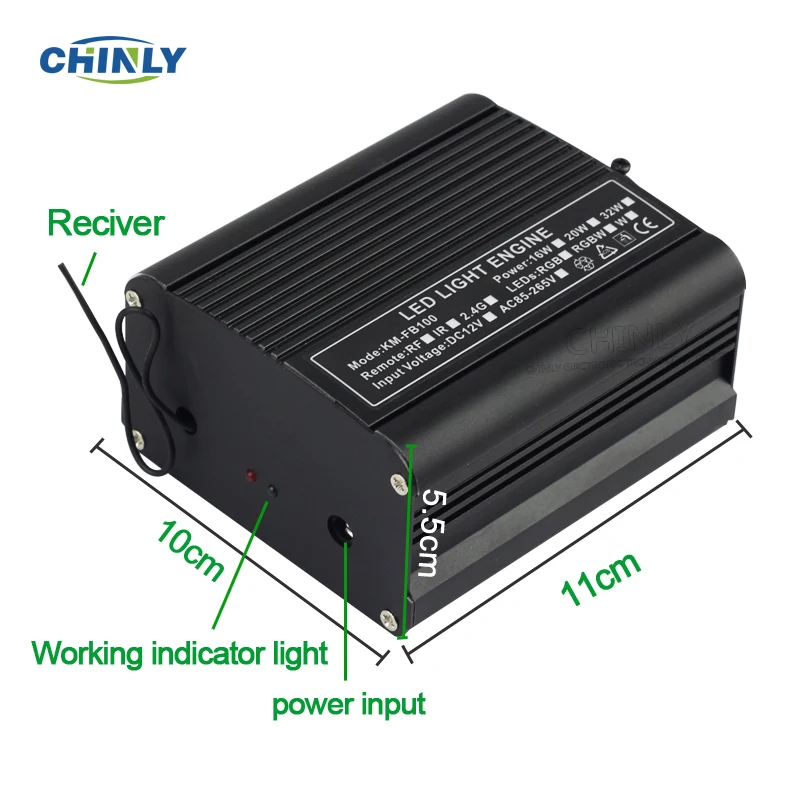 Волоконно-оптический светильник, двигатель 16 Вт RGBW, светодиодный драйвер с радиочастотным сенсорным пультом дистанционного управления, звездное небо, светодиодный светильник, гарантия 2 года