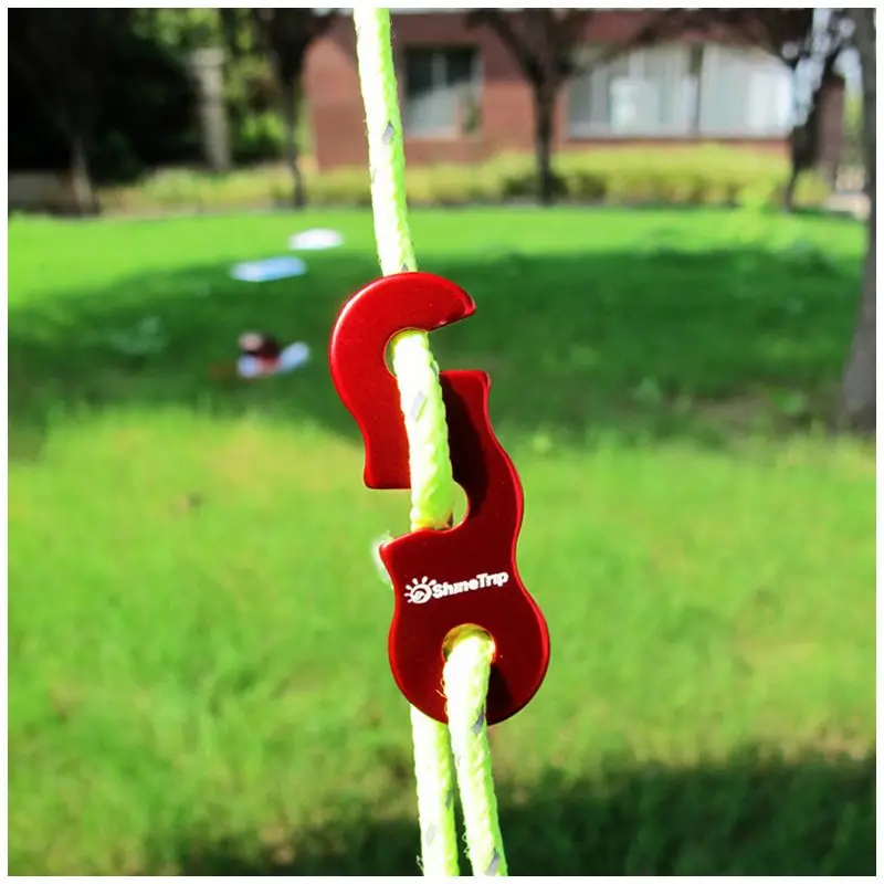 

5 pcs SHINETRIP tent rope accessories Aluminum alloy wholesale three eye opening wind rope buckle slip fixed rope buckle