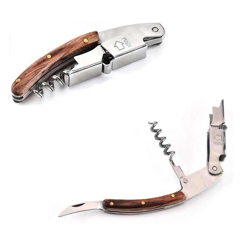 Kitchen Accessories Wine Opener Bottle Openers Corkscrew Wood Handle