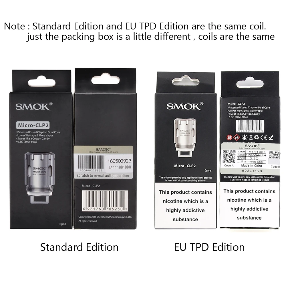 Оригинальная головка спирали SMOK Micro Clp2 0 3 Ом 6 двухъядерный электронный