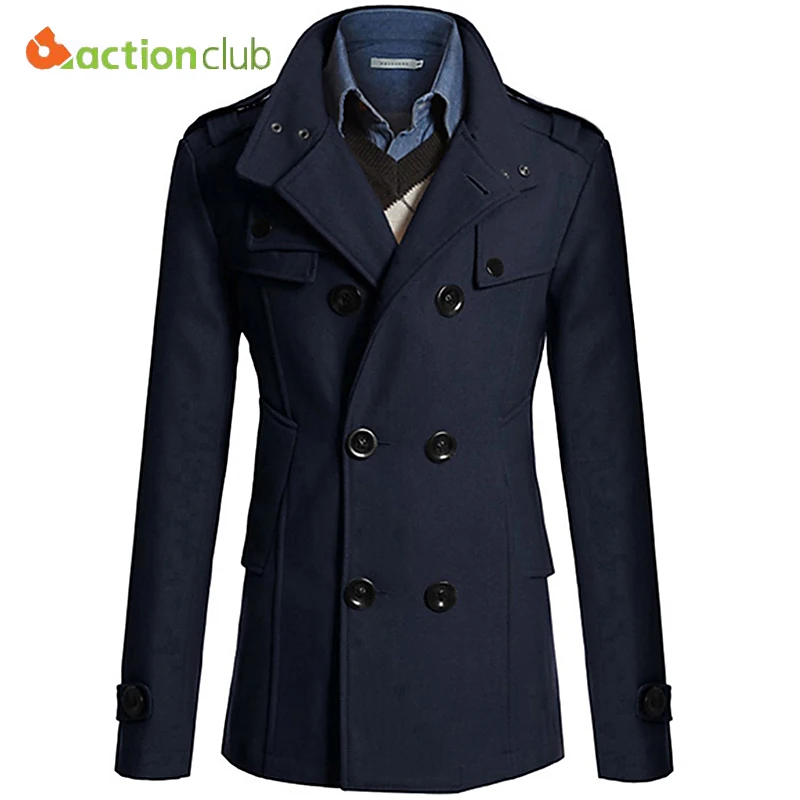 ACTIONCLUB Hot Sale Men Windbreaker Mens Trench Coat Men
