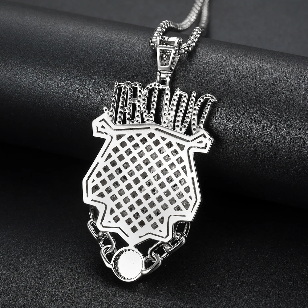 Custom Desgin hiphop Iced out jewelry  Lion Head Pendant With  Bling Cubic Zircon Men's Hiphop Necklace Jewelry For Gift (6)