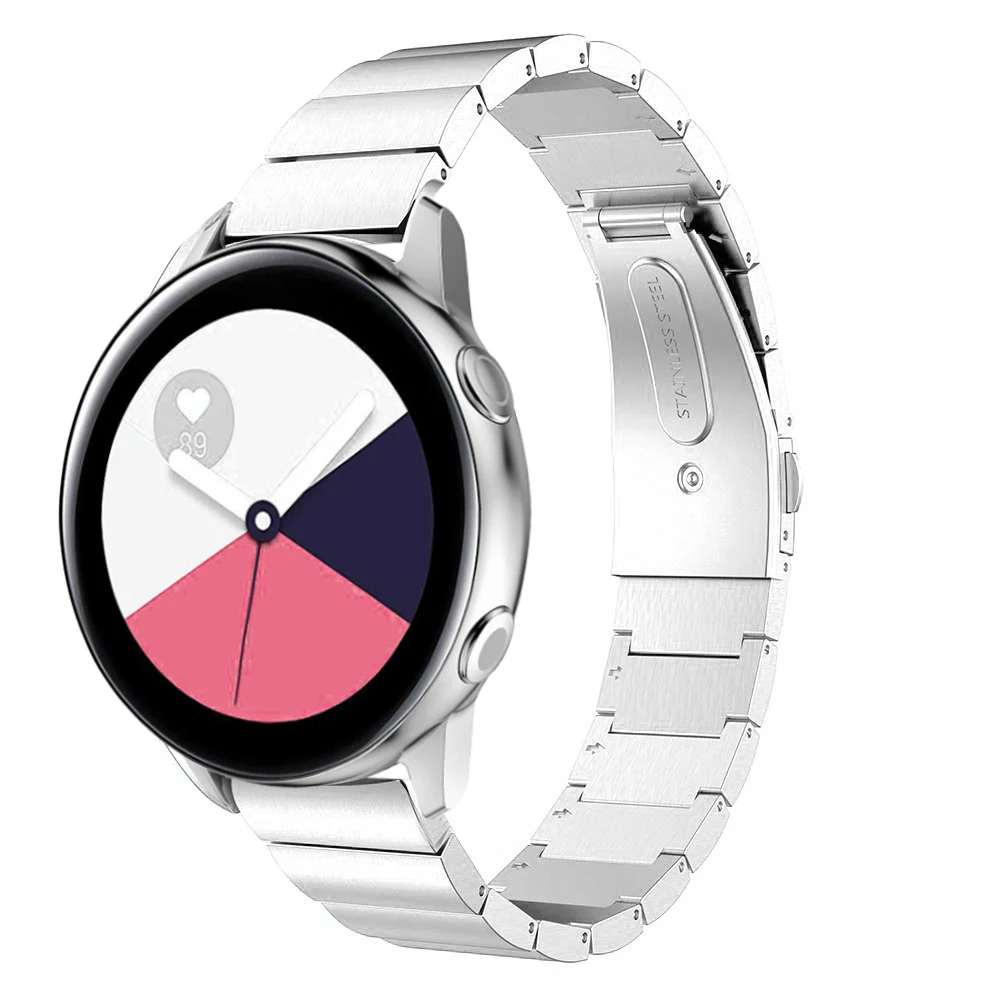 Ремешок для часов Samsung Galaxy Watch Active 1 2 браслет из нержавеющей стали цвета розового