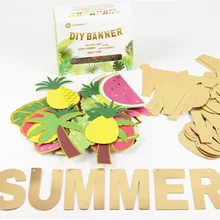 Летняя персональная буква баннер Подарочная коробка с Фруктами Набор DIY ананасовая гирлянда тропический день рождения душа карнавал фиеста фламинго