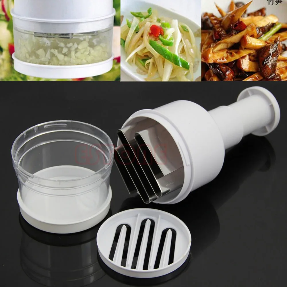 E74 1pc Kitchen Multifunctional Onion Garlic Slicer Peeler Chopper