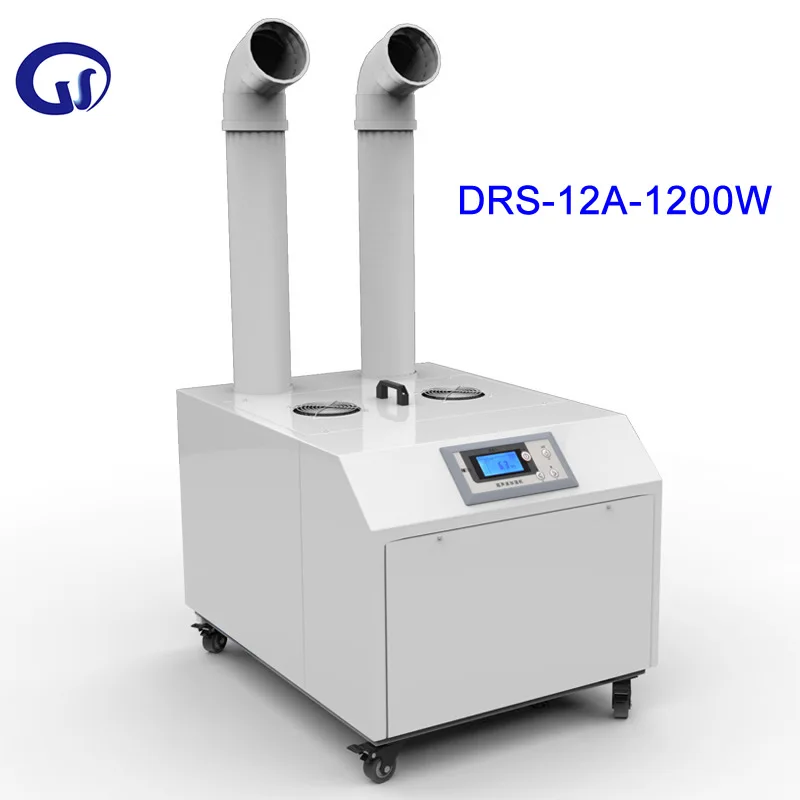 DRS-12A 1200 Вт двойное отверстие распылитель машина ультразвуковые Промышленные увлажнитель для склада подвал плантации