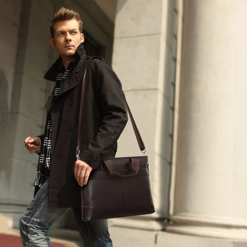 Модная сумка, мужской портфель, мужская деловая сумка из искусственной кожи, сумка для ноутбука, роскошная дизайнерская мужская сумка через плечо, мужские сумки-тоут