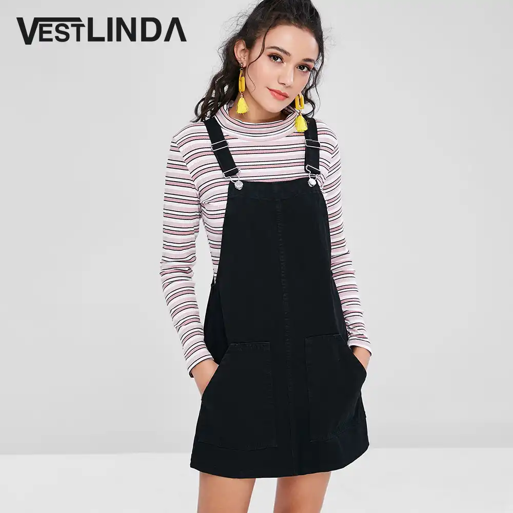dungaree mini dress