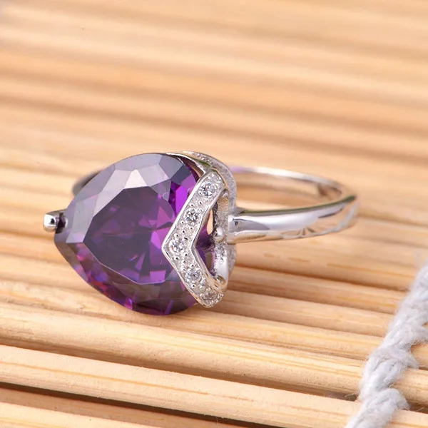 Uloveido сердце кольцо большие кольца для женщин кристалл обручальное кольцо мода Ювелирные Изделия Ретро Красный Фиолетовый Камень Ювелирные Изделия Bague 5% off J186 кольца для женщин бижутерия женское