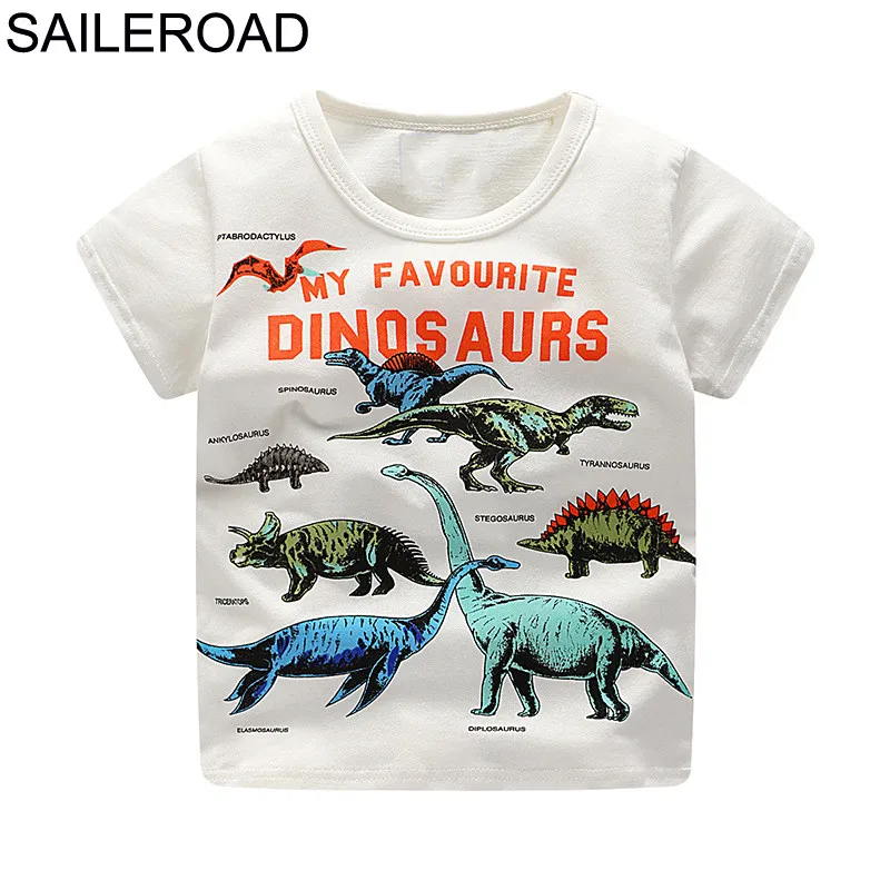 SAILEROAD для детей 2-7 лет, топы для новорожденных мальчиков с изображением акулы и рыбы, футболки на лето, детские топы из хлопка для мальчиков и девочек - Цвет: 6791 same picture