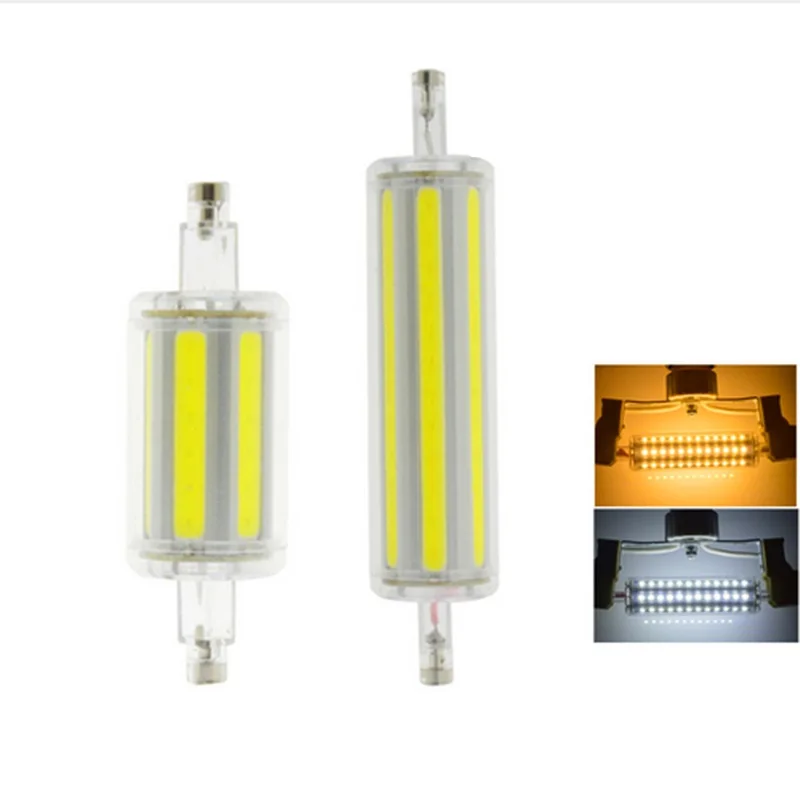Dimmable COB LED R7S light 78mm 6W 118mm 12w R7S J78 J118 RX7S led replace halogen lamp AC85-265V