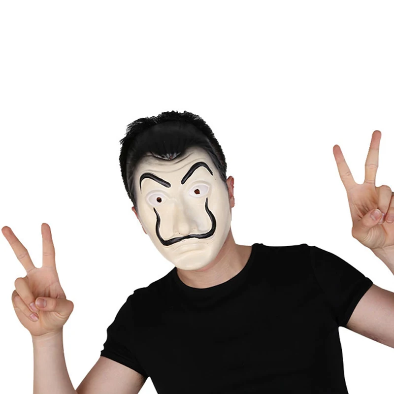 

Silicone Full Face Adult Halloween Cosplay Banknote House Dali Mask Party Funny Mask