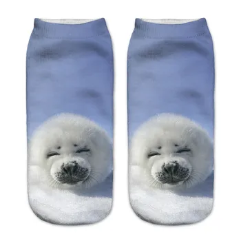 

cat dog wolf stereo 3d print ankle socks wholesale