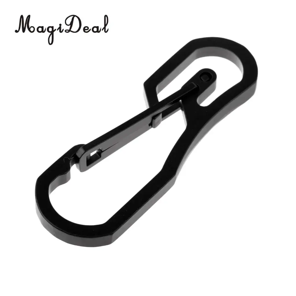 MagiDeal Multi-Function 1Pc Stainless Steel Key Chain Carabiner Hook Outdoor Tools for Hiking Camping Travel Sport Silver/Black