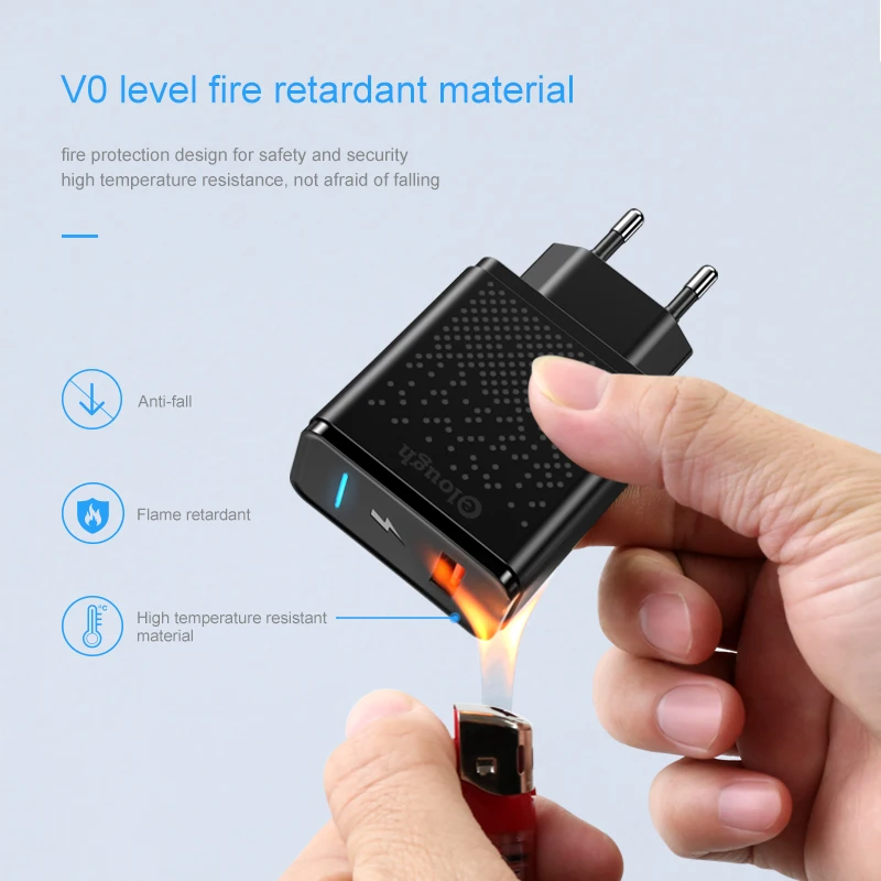 Elough usb charger for iphone X 8 plus quick charge 3.0 for xiaomi samsung EU enchufe mobile phone cargador fast charger adapter