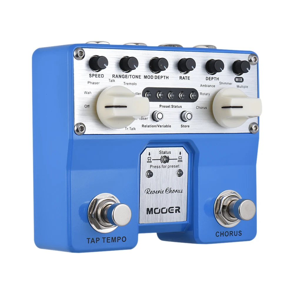 Горячая Распродажа MOOER Reverie Chorus Guitar Effect Pedal 5 Chorus 8 Enhancing Effects Tap Tempo function with Dual Footswitches